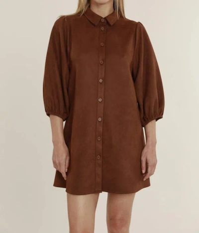 Shop Dolce Cabo Faux Suede Dress In Brown