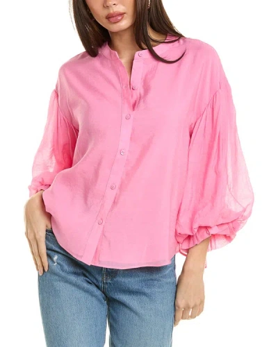 Shop Fate Balloon Sleeve Blouse In Pink