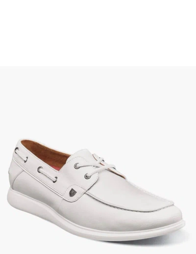 Shop Stacy Adams Men's Reid Moc Toe Boat Shoe In White