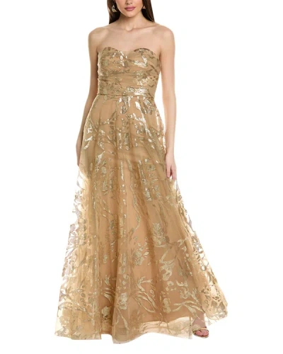 Shop Rene Ruiz Sweetheart Dress In Gold