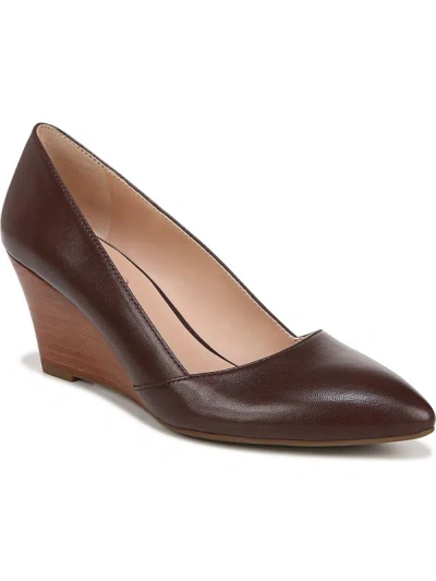 Shop Franco Sarto Frankie Womens Leather Slip On Wedge Heels In Brown