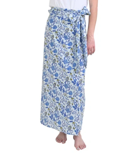 Shop Pomegranate Wrap Skirt In Blue