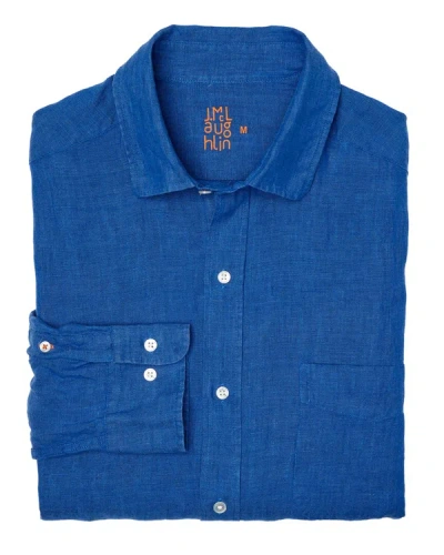Shop J.mclaughlin J. Mclaughlin Solid Gramercy Woven Shirt In Blue