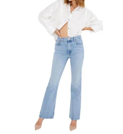 Etica Anya Modern Flare Jeans In River Cliff In Blue