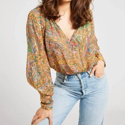 Shop Mille Madeline Blouse In Paisley Shimmer In Multi