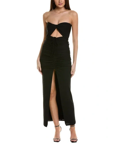 Shop Nicholas Skylar Twist Front Cut Out Gown In Black