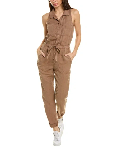 Shop Bella Dahl Sierra Linen-blend Jumpsuit In Brown