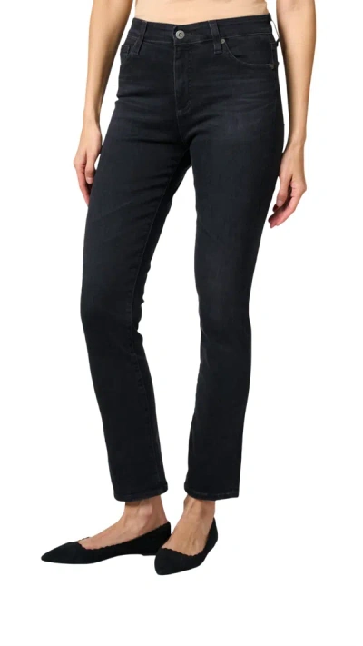 Shop Ag Mari Straight Jean In Charcoal In Black
