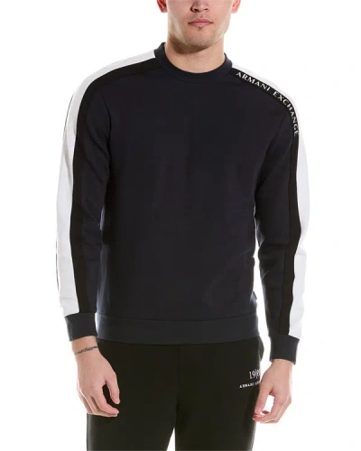 Shop Armani Exchange Colorblock Sweatshirt In Black