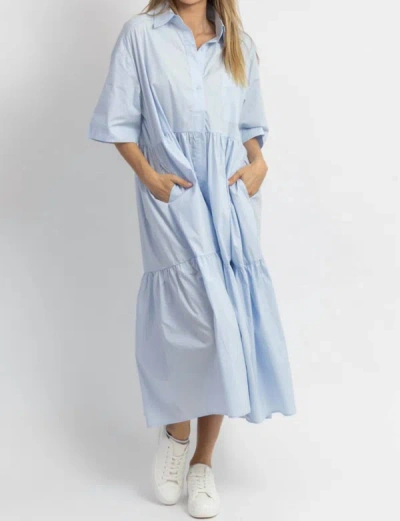 Shop Mable Not A Cloud Tiered Dress In Blue