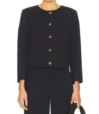 Shop Frame Button Front Jacket In Navy In Blue