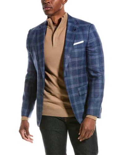 Shop Hugo Boss Wool & Silk-blend Blazer In Blue