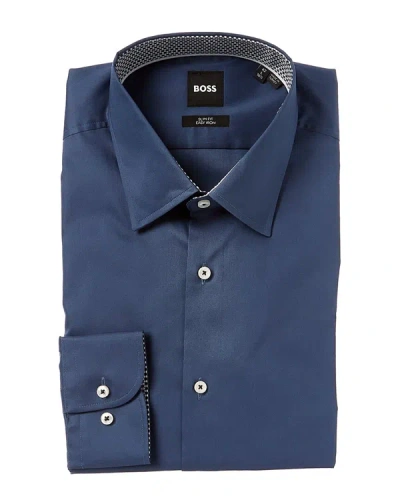 Shop Hugo Boss Slim Fit Dress Shirt In Blue