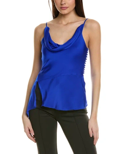 Shop Nicholas Lily Silk-blend Top In Blue