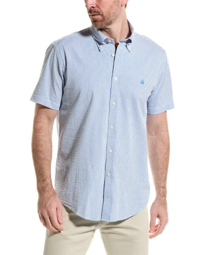 Shop Brooks Brothers Seersucker Regular Fit Woven Shirt In Blue