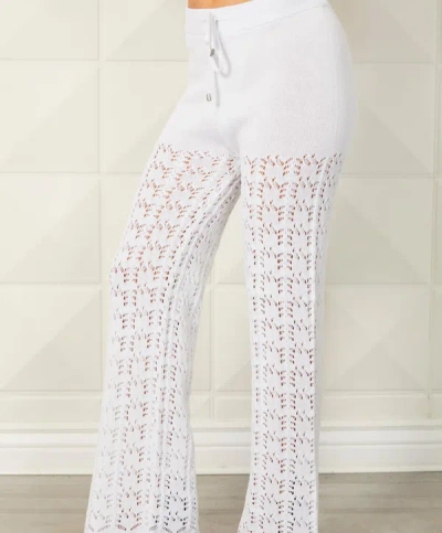 Shop French Kyss Crochet Knitted Pant In White