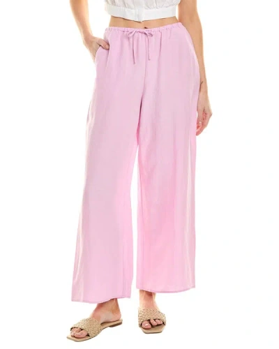 Shop Onia Air Linen-blend Drawstring Pant In Pink