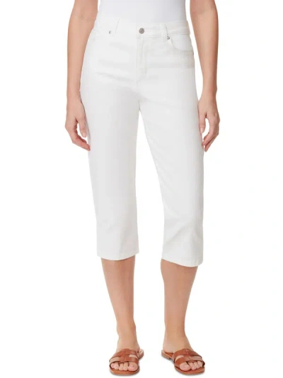 Shop Gloria Vanderbilt Amanda Womens High Rise Straight Leg Capri Jeans In White
