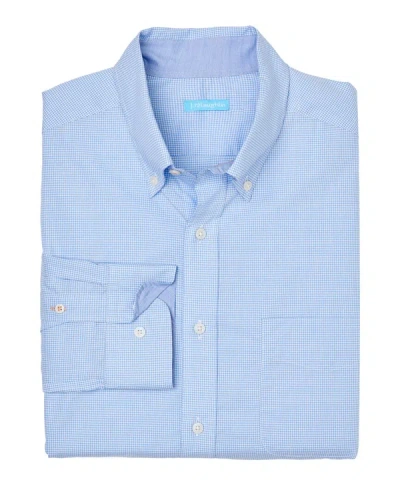 Shop J.mclaughlin J. Mclaughlin Graphic Check Collis Shirt In Blue