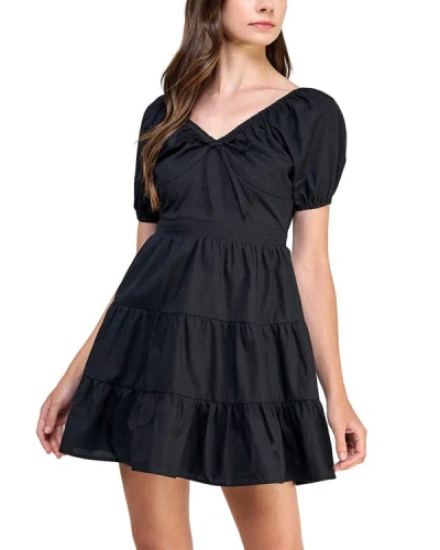 Shop Koko + Mason Puff Sleeve Mini Dress In Black