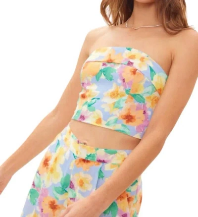 Shop Idem Ditto Floral Crop Top In Blue Multi