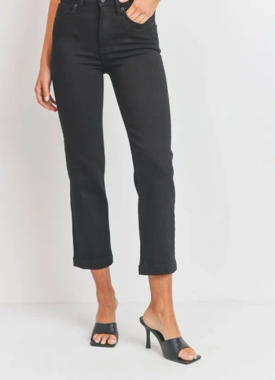 Shop Just Black Denim Women's Classic Relaxed Straight Jeans In Black
