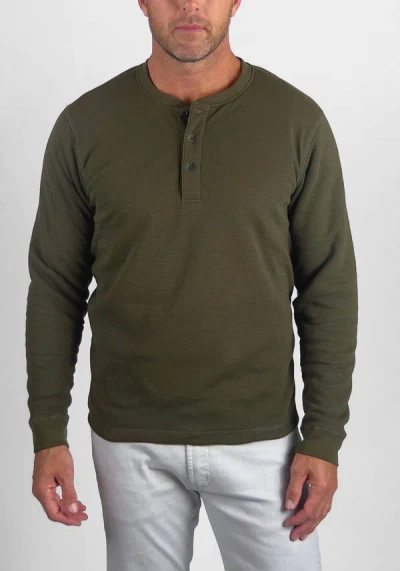 Shop Tailor Vintage Airotec Waffle Henley With Sherpa Lining In Green
