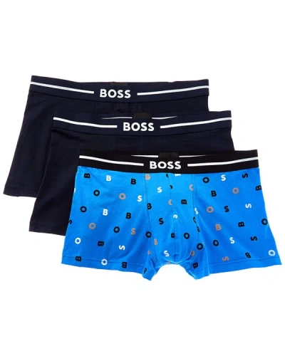Shop Hugo Boss 3pk Bold Boxer In Blue