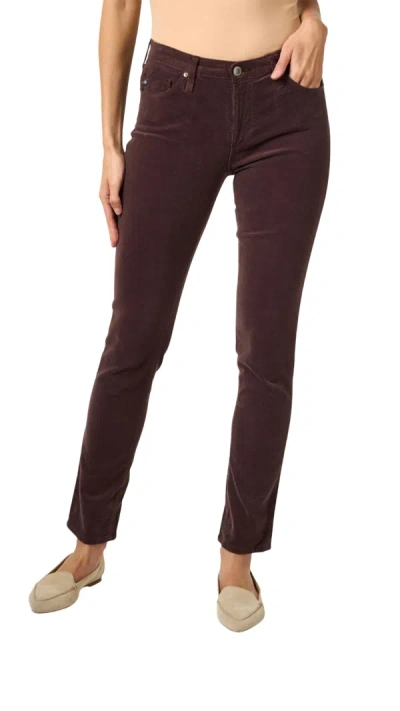 Shop Ag Prima Corduroy Pant In Brown In Red