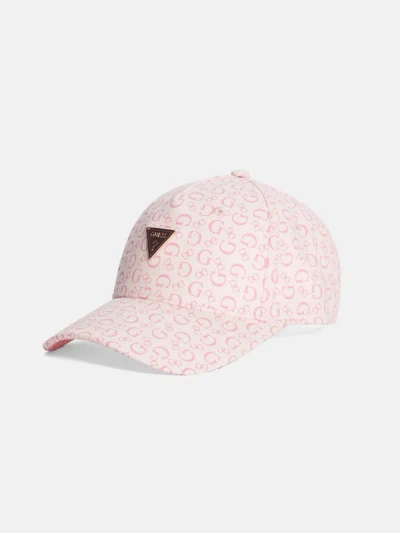 Shop Guess Factory Logo Print Baseball Hat In Pink