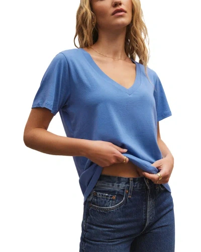 Shop Z Supply Girlfriend V-neck T-shirt In Blue
