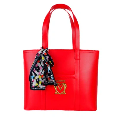 Shop Love Moschino Artificial Leather Shoulder Women's Bag In Red