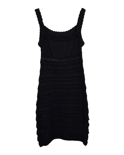 Shop Alaïa Ruffled Bodycon Dress In Black Viscose
