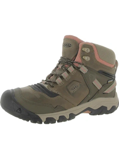 Shop Keen Womens Leather Outdoor Hiking Boots In Grey