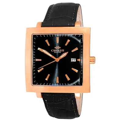 Shop Oniss Men's Quad Black Dial Watch In Gold