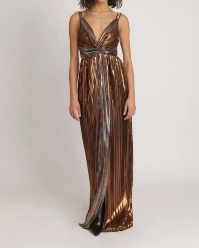 Shop Sabina Musayev Naomi Dress In Bronze In Gold