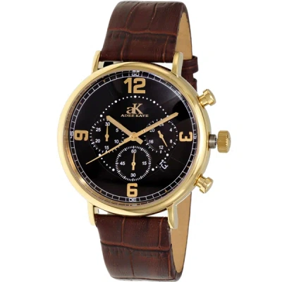 Shop Adee Kaye Men's Mano Black Dial Watch In Gold
