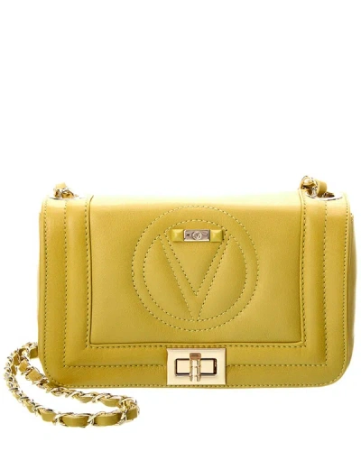 Shop Valentino By Mario Valentino Beatriz Leather Shoulder Bag In Yellow