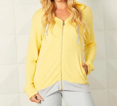 Shop French Kyss Color Block Hoodie In Sun In Yellow