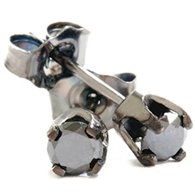 Pompeii3 1/3ct Black Diamond Studs 14k White Gold In Multi