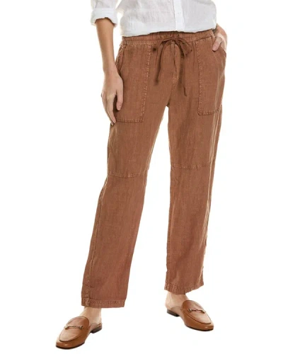 Shop Bella Dahl Utility Tie-waist Linen Trouser In Brown