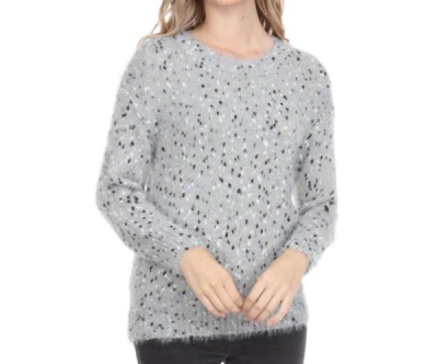 Shop Rain + Rose Confetti Sweater In Grey