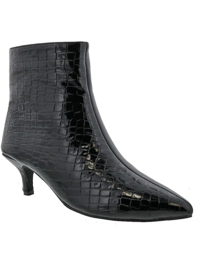 Shop Bellini Vegas Womens Faux Leather Kitten Heel Ankle Boots In Black
