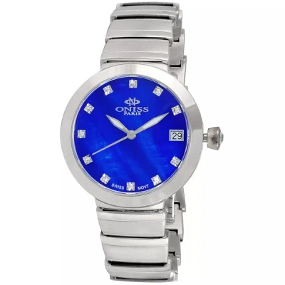 Shop Oniss Women's Prima Blue Dial Watch In Silver