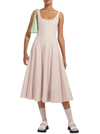Shop Staud Wells Womens Solid Sleeveless Midi Dress In Multi