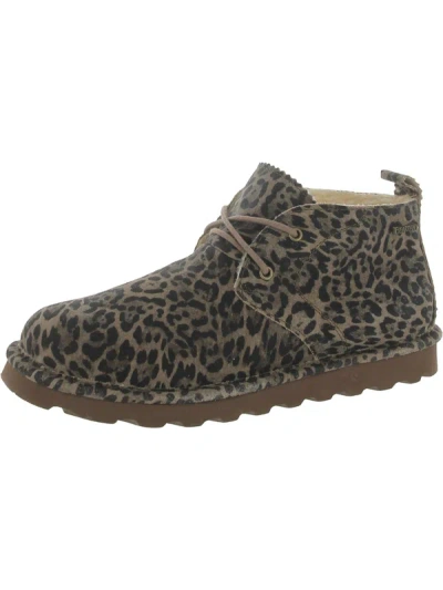 Shop Bearpaw Skye Exotic Womens Suede Wool Blend Shearling Boots In Brown