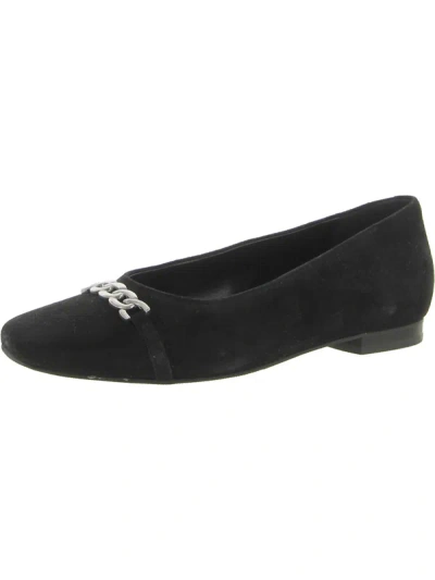 Shop Trotters Harmony Womens Suede Slip-on Ballet Flats In Black