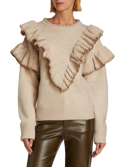 Shop En Saison Rene Uffled Sweater Pullover In Beige