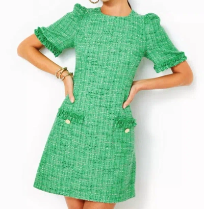Shop Lilly Pulitzer Ryner Short Sleeve Boucle - Tweed Shift In Kelly Green Palm Beach Boucle In Multi
