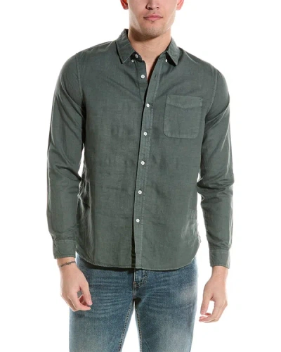 Shop Ag Jeans Colton Linen-blend Shirt In Green
